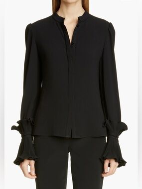 CO Essentials Ruffle Cuff Blouse Japanese quiet luxury minimalist statement lar